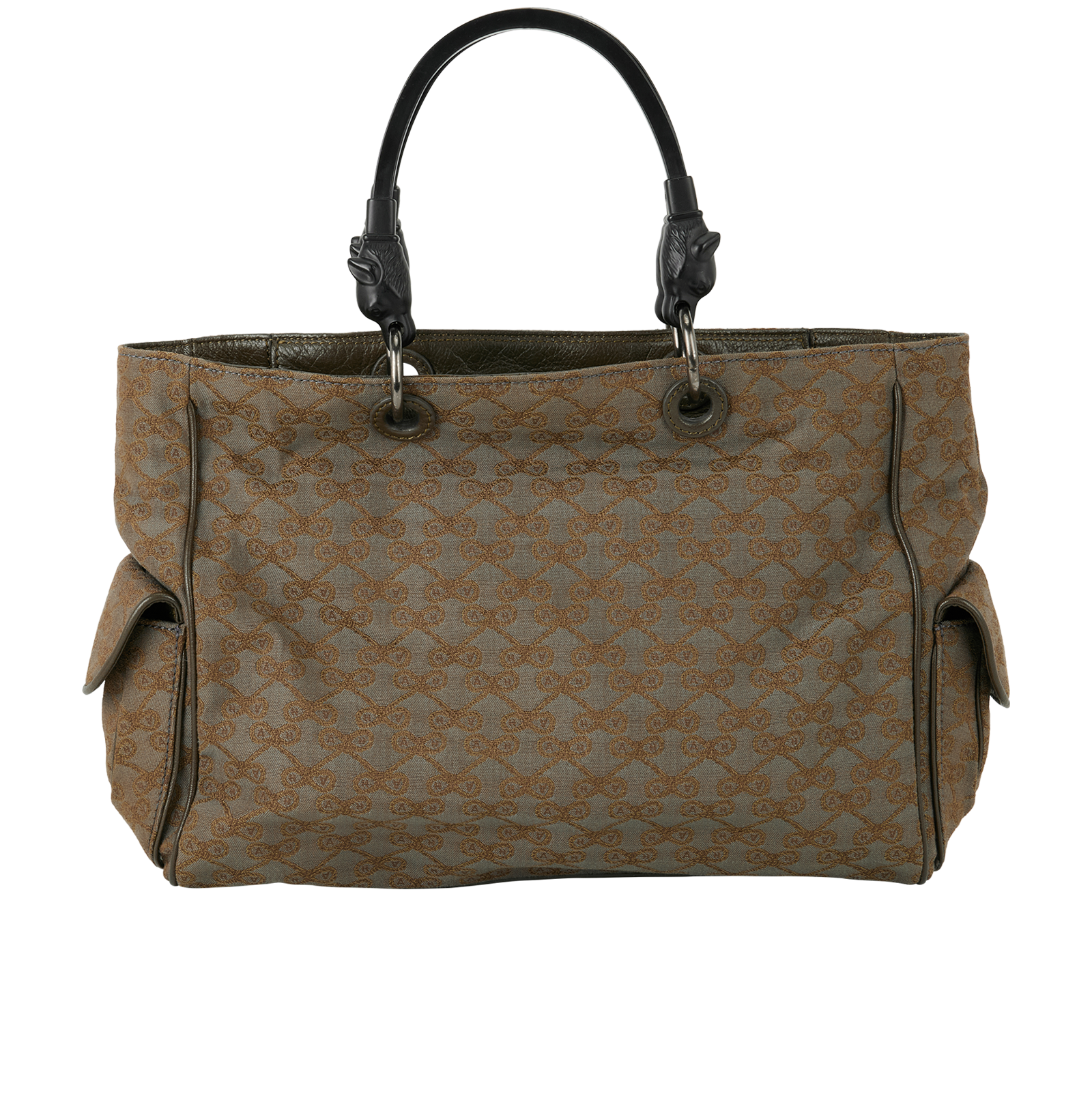 Monogram Tote, &pound;120, Handbags, Khaki, Canvas, Back view